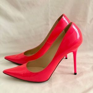 Jimmy Choo Anouk Neon Patent - Geranium Size 39
